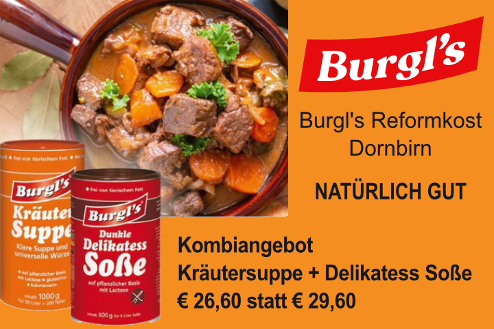 Burgl's Kombiangebot Kräutersuppe + Delikatess Soße